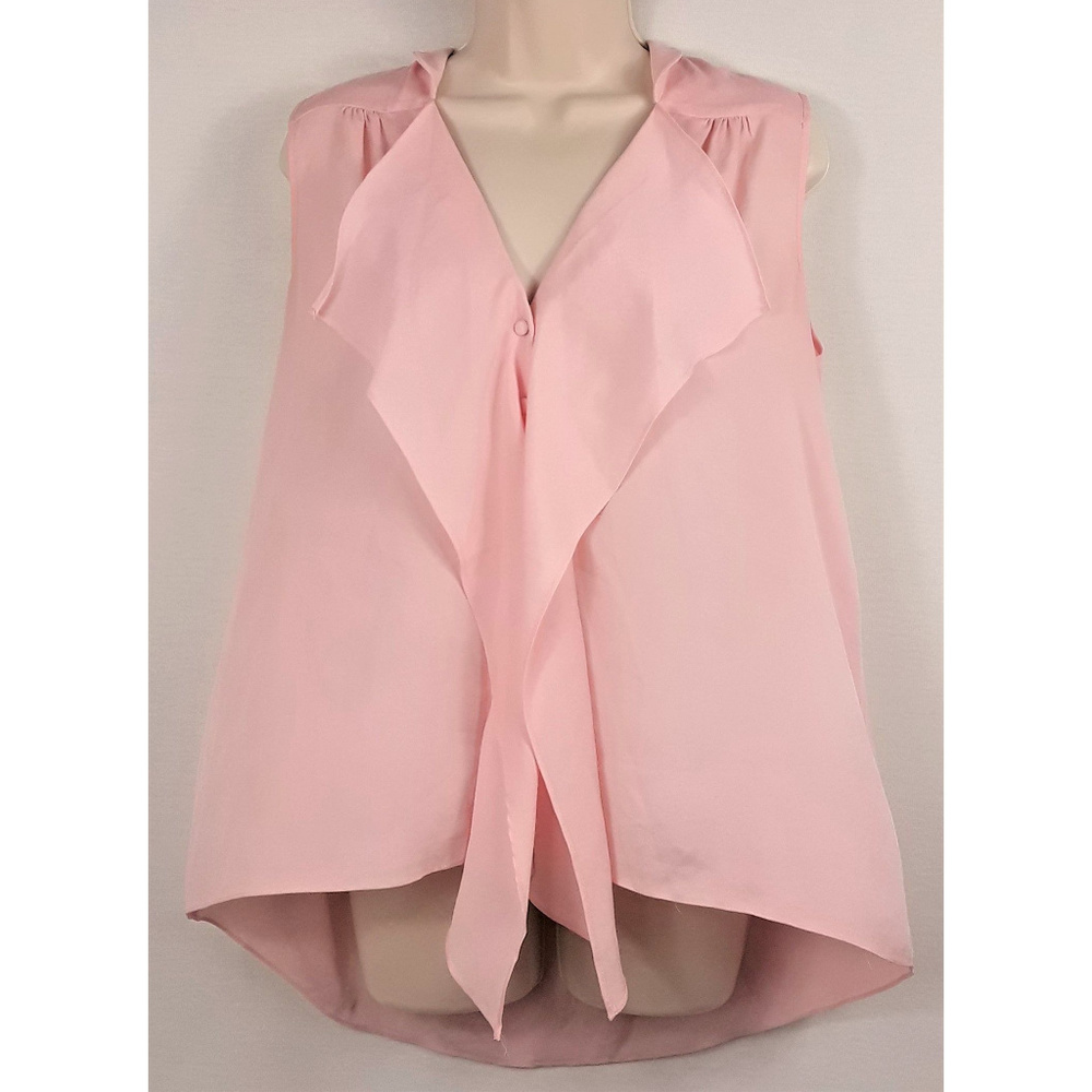 Gianni Bini Pink Button Front High Low Lapel Front